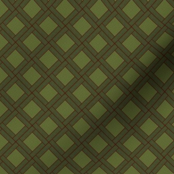 Rustic Oak Parquet Olive Dark Moss and Maroon Extra Large