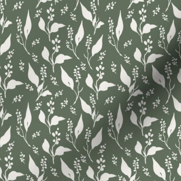 Wild flowers autumn soft green - small scale