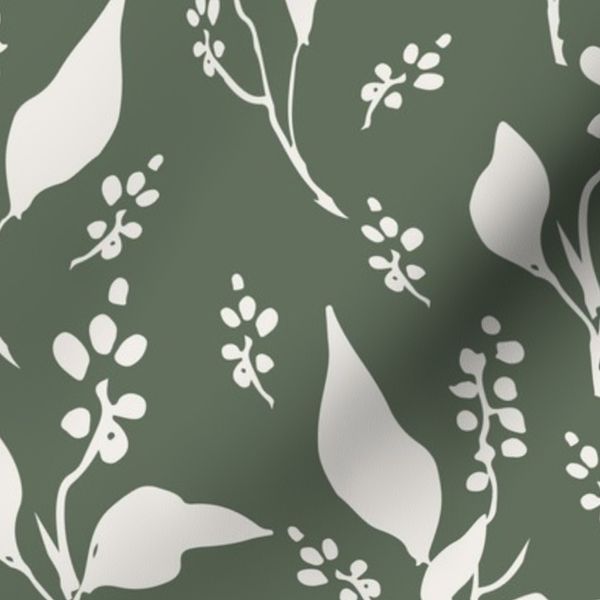 Wild flowers autumn soft green - big scale