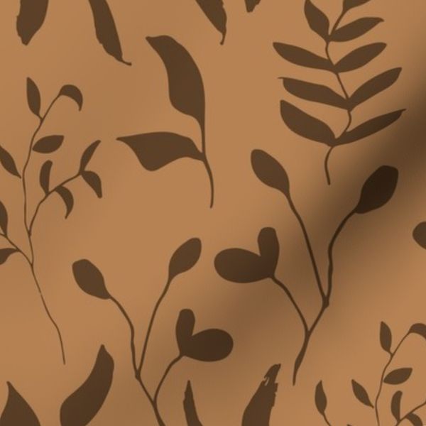 Hand drawn Leaves in all kinds of forms/nature - autumn brown - big scale