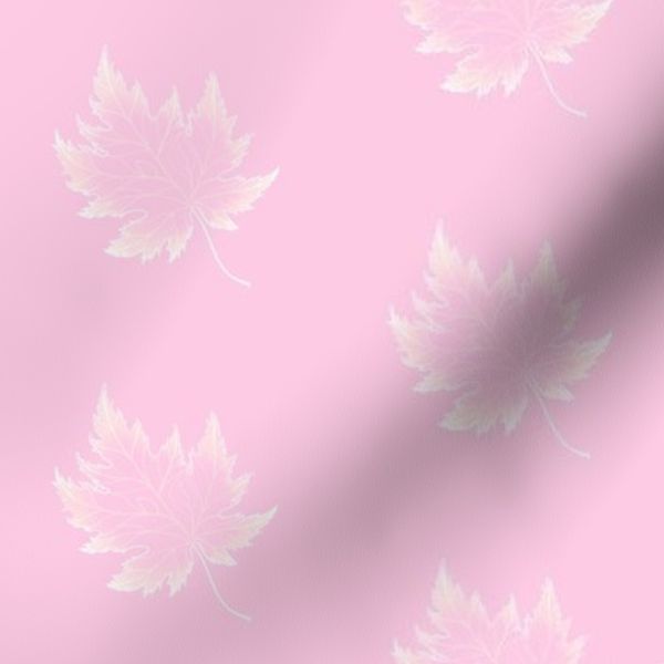 PinkOween maple leaf on pastel PinkOween Angela Broadbent