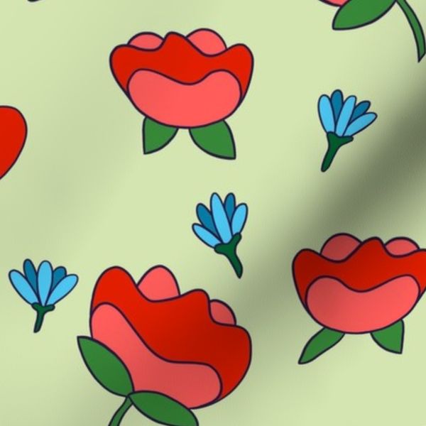 Modern Flowers - Green