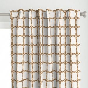 Geometric chain link - Mustard gold yellow and white grid - Nautical Check