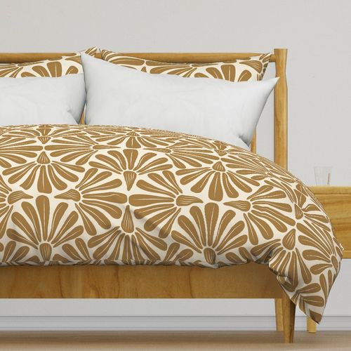 EARTHY BOHEMIAN ART DECO GEOMETRIC FLORAL-MINIMAL ABSTRACT FANS-BROWN-BEIGE