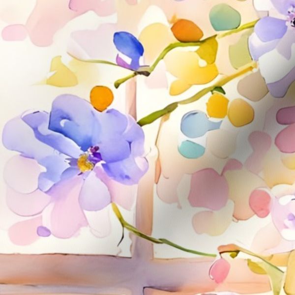 2026 watercolor pastel flowersTea Towel Calendar 2026