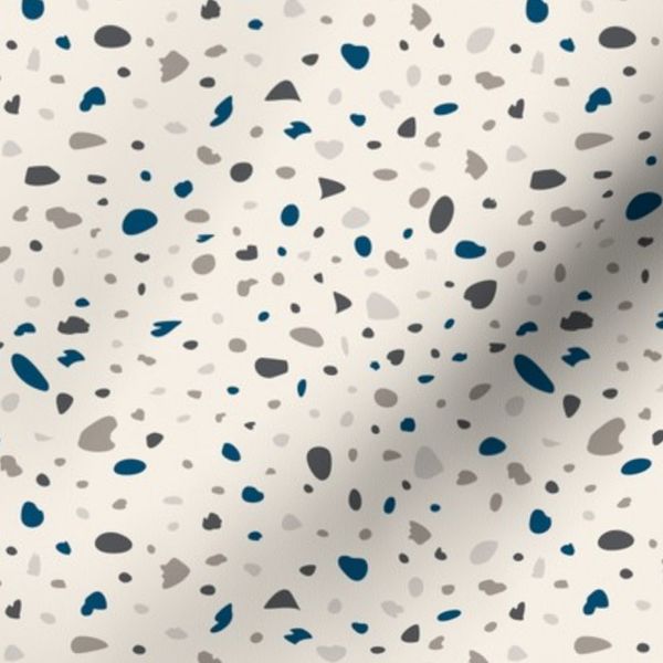 Terrazzo Chip Mix on Eggshell White. Hand Drawn.