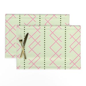 Jumbo Mint Green & Fuchsia Pink Modern Mid Century Geometric Zig Zag Stripe