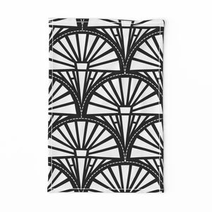 Abstract-1920-art-deco-style-geometric-flowers-bright-white-on-dark-black