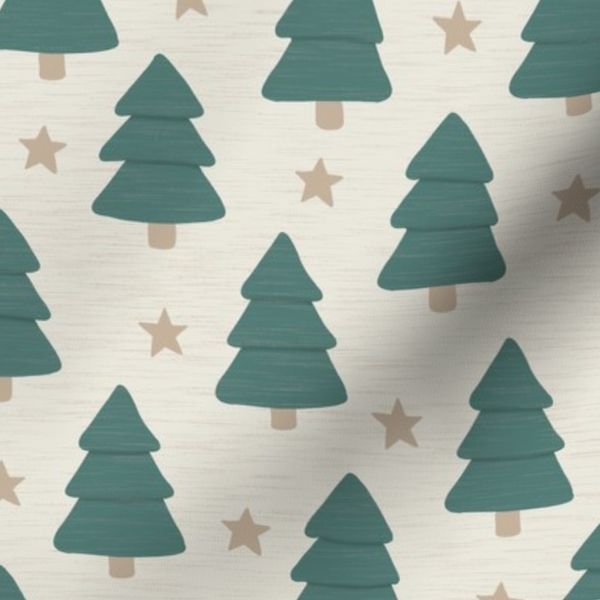 Christmas Trees Pattern - Green & Beige