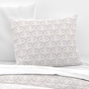 Small- Refined Abstract Ogee With Organic Lines- Pretty Lilac- Milk White