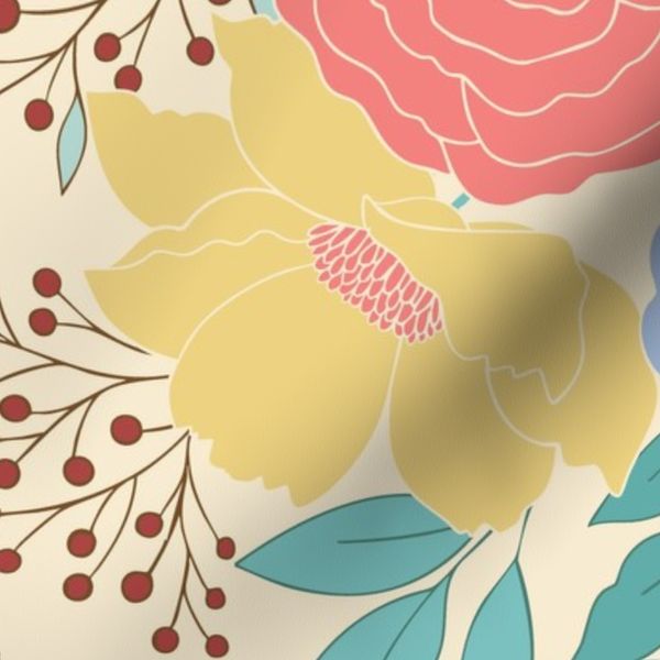 Botanical Harmony 2026 Tea Towel Calendar Blooming Florals