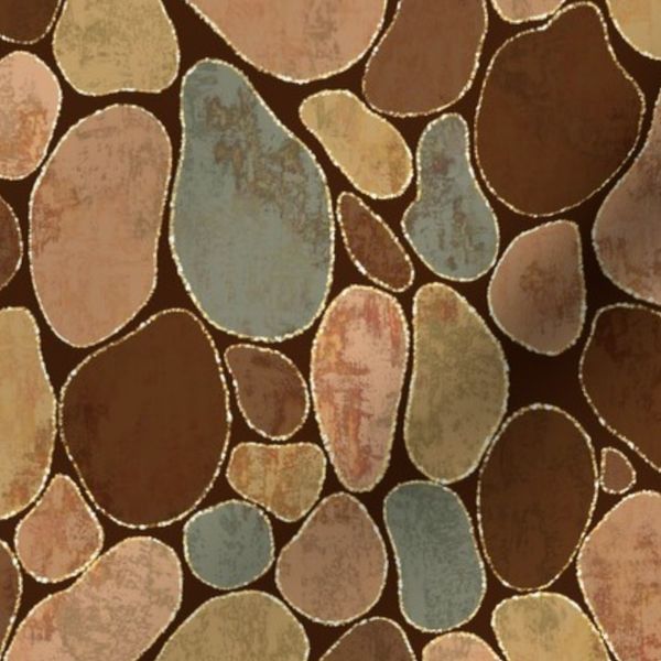 Earthy Stones with Delicate Gold Borders