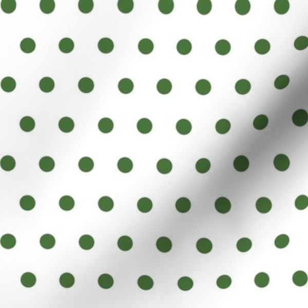 Classic Green and White Polka Dot Pattern Sewing and Quilting Fabric