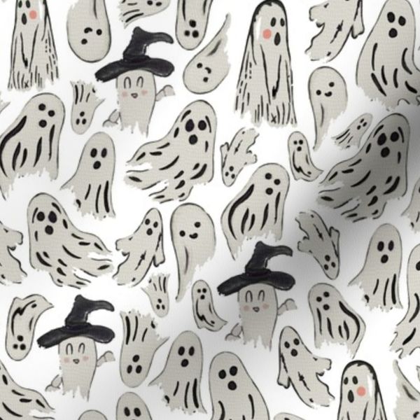 HALLOWEN Cute Ghost Black White
