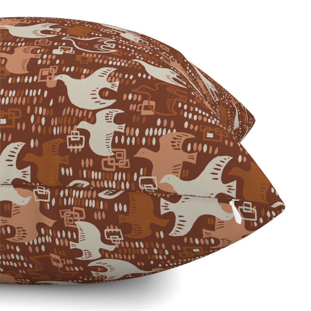 Close up of the invisible zipper on the bottom edge of the Throw Pillow