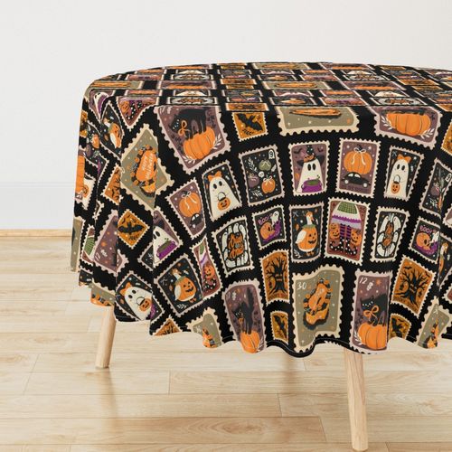Vintage Halloween Postage Stamp Pattern - Large