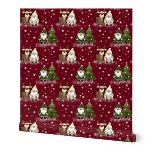 Scandinavian Style Christmas Gnomes (Cranberry Red) (medium scale)