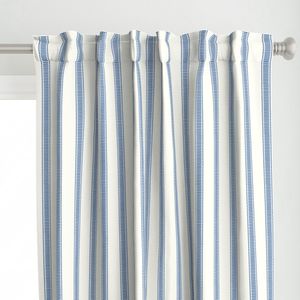 (small) Tessa - Hand Drawn Dot Line Stripes Navy Blue On White