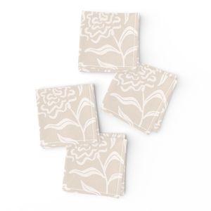 Preppy Block Print Grandmillennial Carnations Flower Neutral Blush ZAB25036