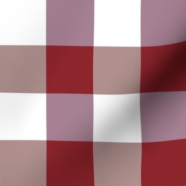 Holiday Gingham Cranberry and White 1" Check