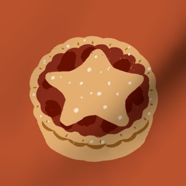 British Christmas Traditional Mince Pie in Brown Festive Holiday Baking 80
