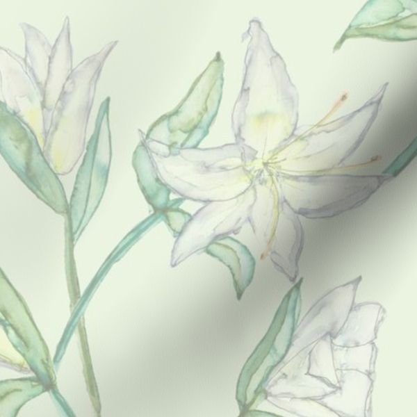 White Lilies Celadon