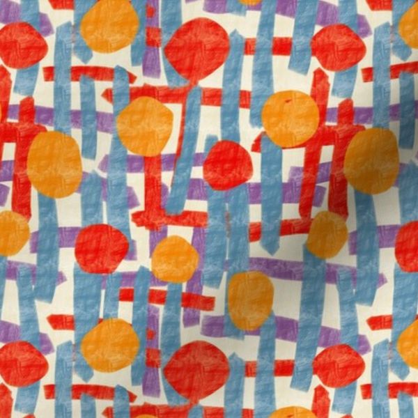 Bold abstract geometric 80's style primary colors non directional small