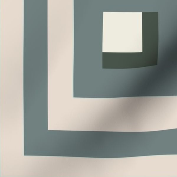 geometric concentric striped squares minimalist patchwork sage moss green