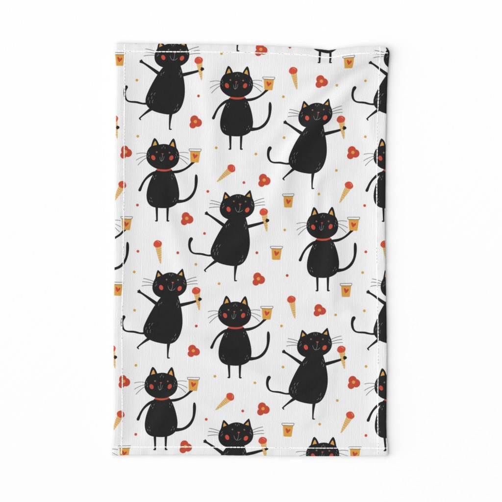 Top down of a Tea Towel laying out flat on a white background