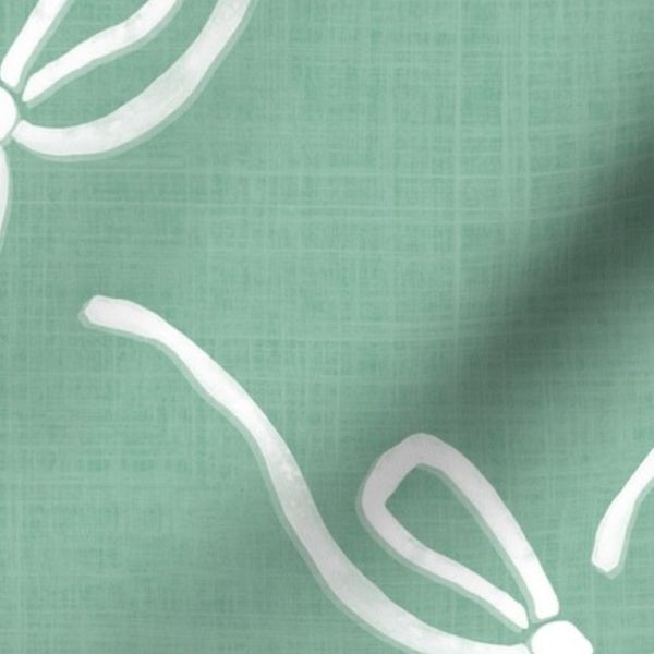 Sage Green and White Lattice Bows