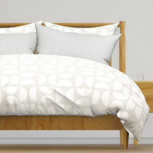 Modern Geometric Ivory Cream Linen Texture Feature Wall Nursery