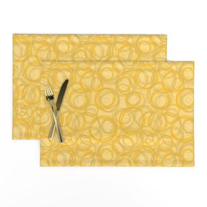 Scribble Circles Whimsical Doodles - Sunshine Yellow Small Scale