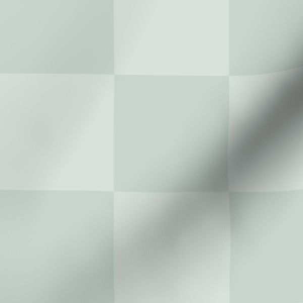 Sage Green Checkerboard Textured - Gingham Minimalist Check Grid Large