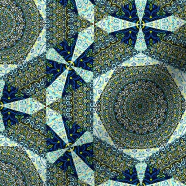 Blue - Yellow Patchwork Quilt