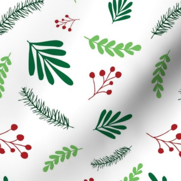 Christmas Greenery - White & Green