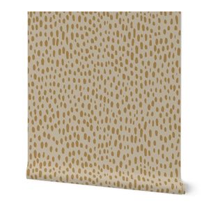 Hand-Painted Organic Dot Pattern in Warm colors - ochre green
