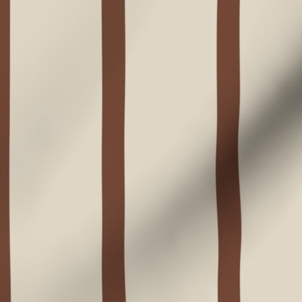 MODERN FARMHOUSE MINIMALIST BEIGE CREAM-DARK MOCHA BROWN VERTICAL STRIPE