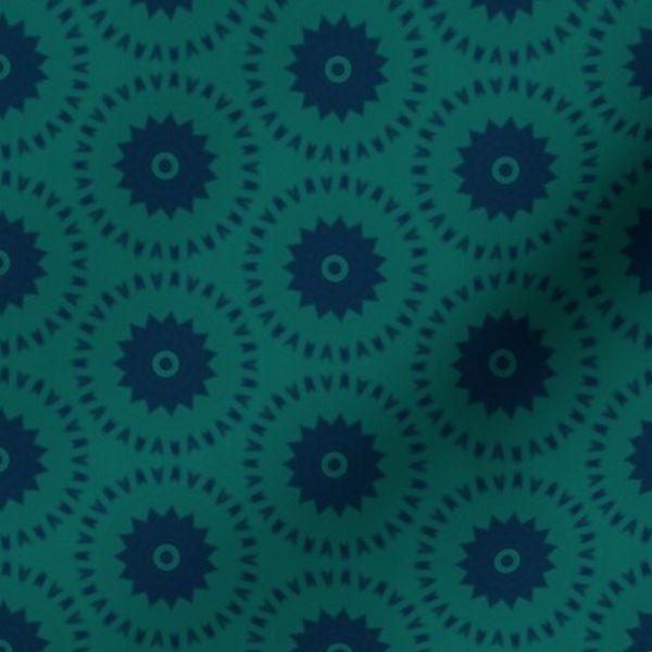 Steampunk Cogs and Gears - Deep Teal and Navy Blue