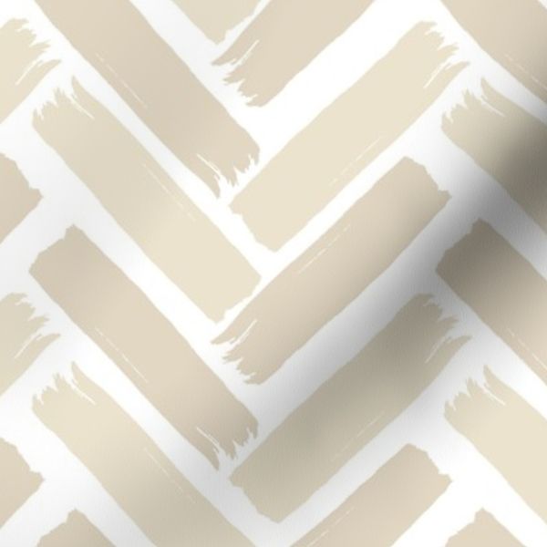 Thickpaint brushstroke Herringbone Chevron Minimal Sophisticated Soft Beige