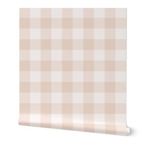 Zella - Gingham - Peach & Cream
