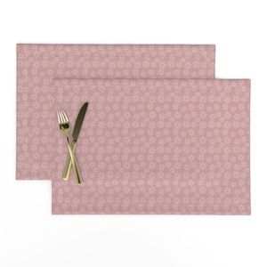 Handdrawn flower -  White on pink
