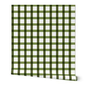 Christmas Check-Monochrome Olive Green - Small Scale