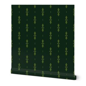 Victorian Holly Stripe Evergreen Pine Forest Green Spruce Moss LARGE SCALE