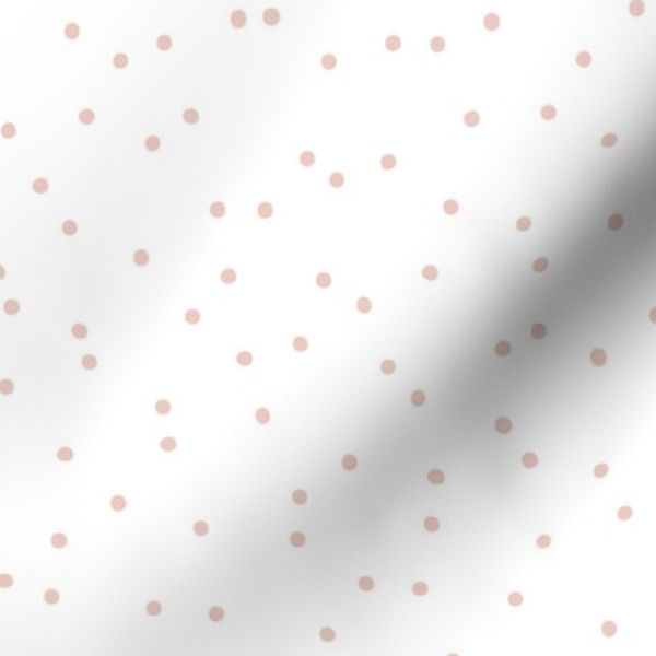 Scattered Mini Polka Dots - Pale Pink on White