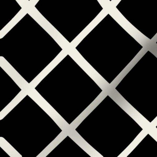 Mudcloth Lattice in Black + Cream