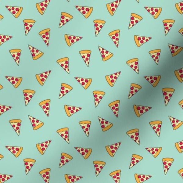 Funky Pizza - Light Teal Background