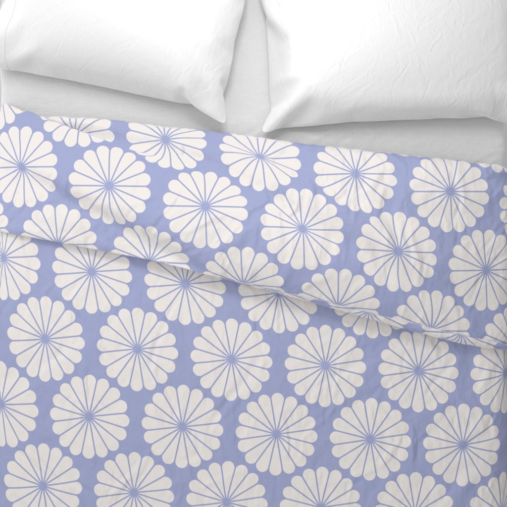 Top down Duvet Cover with a folded edge showing the design on the front and back