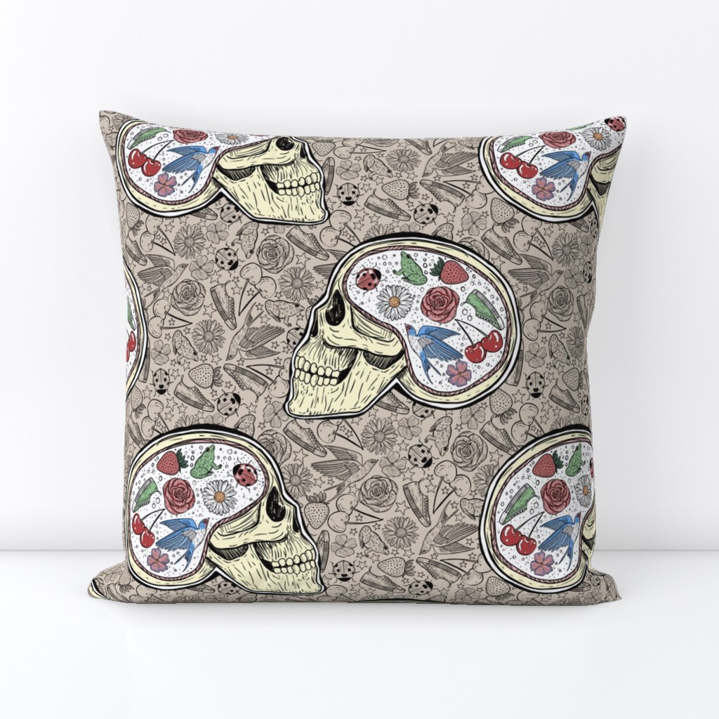 18 inch square Throw Pillow sitting on a surface leaning against a white background