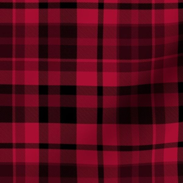 (S) Black And Red Asymmetrical Plaid