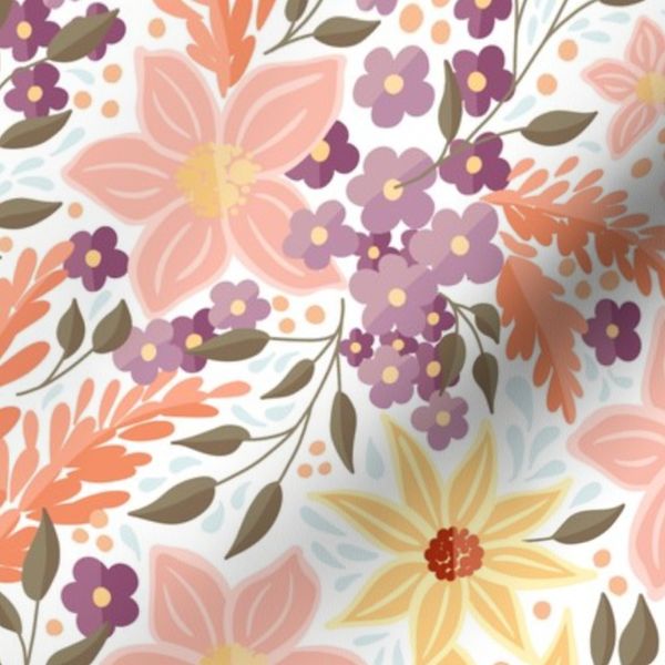 Bridget - Purple White Maximalist Floral Small